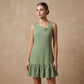Women's Sleeveless Asymmetric Collar Dress