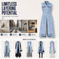 🎉50% OFF! 🧥Women Sleeveless High Slit Denim Vest Dress – Patchwork Longline Jean Waistcoat ✨
