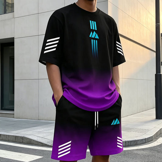 Men's Summer T-Shirt & Shorts Two-Piece Set