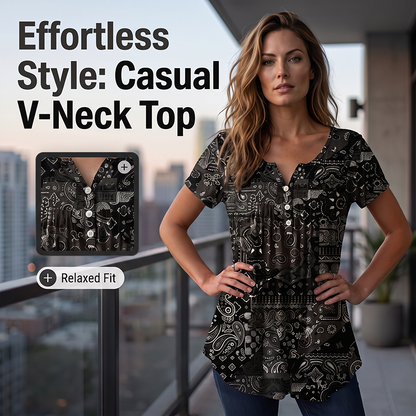 Women's Casual V-Neck Top