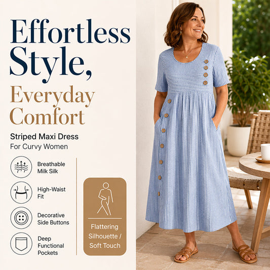 Women's Casual Striped Relaxed Fit Dress