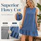 👗Women's Casual Sleeveless Ruffle Hem Mini Dress💙