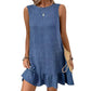👗Women's Casual Sleeveless Ruffle Hem Mini Dress💙