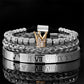 Men's Stainless Steel Crown Bracelet 3-Piece Set