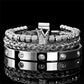 Men's Stainless Steel Crown Bracelet 3-Piece Set