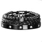Men's Stainless Steel Crown Bracelet 3-Piece Set
