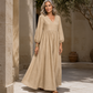 💕New Arrival👗Women's V-Neck Pleated Maxi Dress