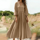💕New Arrival👗Women's V-Neck Pleated Maxi Dress