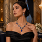 Sparkling Teardrop Pendant Necklace and Earrings Set