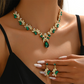 Sparkling Teardrop Pendant Necklace and Earrings Set