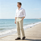 Men's Slim-Fit Casual Pants with Elastic Waist