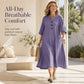 Women’s Oversized A-Line Midi Dress with Pockets