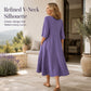 Women’s Oversized A-Line Midi Dress with Pockets