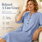 Women’s Oversized A-Line Midi Dress with Pockets