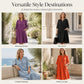 Women’s Oversized A-Line Midi Dress with Pockets