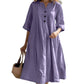 Women’s Oversized A-Line Midi Dress with Pockets