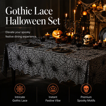 📢📢50% OFF !! ⏰Spooky Halloween Patterns Tablecloth and Placemats Set
