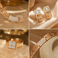 💎 Rhinestone Jewelry 4-Piece Set – Necklace, Earrings, Bracelet & Ring – Complete Your Look! ✨