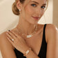 💎 Rhinestone Jewelry 4-Piece Set – Necklace, Earrings, Bracelet & Ring – Complete Your Look! ✨