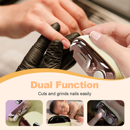 💅 50% OFF!🔋2-in-1 Safe Electric Nail Clipper – Trims, Grinds & Polishes with LED Light.