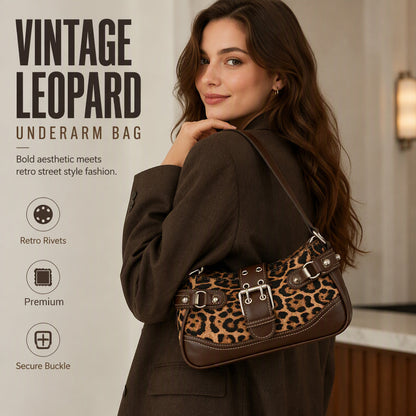 🐆Retro Leopard Print Shoulder Bag for Women 🤎Vintage Style Ladies Crossbody Handbag