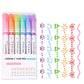 6PCS Curve Highlighter Pen Set with Pattern Roller Tips