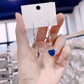 Ideal Gift - Exquisite Blue Heart Synthetic Gemstone Threader Earrings