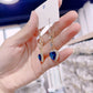 Ideal Gift - Exquisite Blue Heart Synthetic Gemstone Threader Earrings