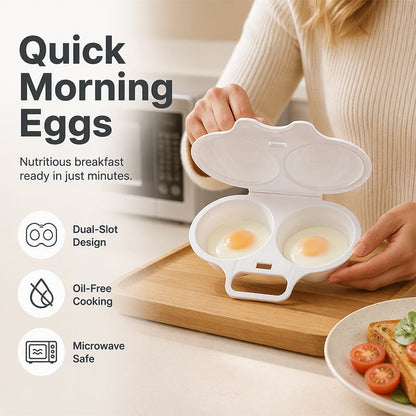 🍳Buy 1 Get 1 Free✨Dual Cavity Microwave Egg Poacher
