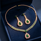 Zircon Jewelry Set Necklace & Drop Earrings for Women