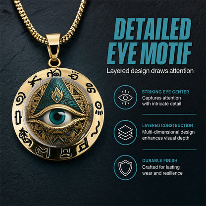 ⏳50% OFF! 👁️Vintage All Seeing Eye Pendant Zinc Alloy Necklace ✨