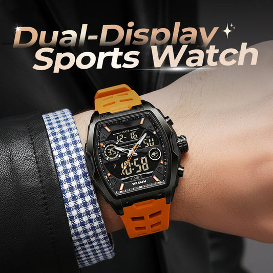 Men's Dual Display Sports Watch with Luminous Dial