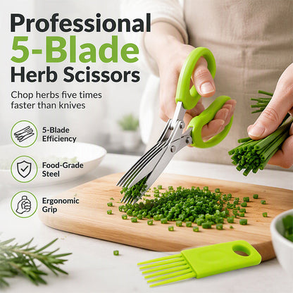 📢📢 50% OFF! Multi-Blade Herb Scissors – Stainless Steel Blades & Comfortable Grip for Easy Herb Prep ✂️🌿