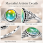 💕Buy 1 Get 1 Free✨Vintage Oval Temperature Color Changing Mood Ring with Heart Accents