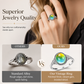 💕Buy 1 Get 1 Free✨Vintage Oval Temperature Color Changing Mood Ring with Heart Accents