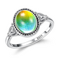 💕Buy 1 Get 1 Free✨Vintage Oval Temperature Color Changing Mood Ring with Heart Accents
