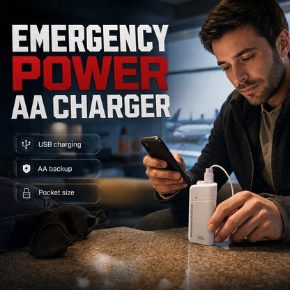 ⚡Buy 1 Get 1 Free⚡Portable Emergency Phone Charger AA Battery Powered Power Bank with LED Flashlight
