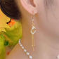 Elegant Geometric Tassel Hook Earrings