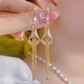 Elegant Geometric Tassel Hook Earrings