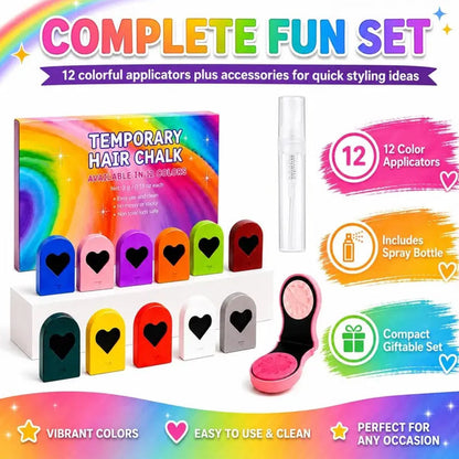 ⚡Hot Sale✨Temporary Hair Chalk Set for Girls💕Non-Toxic & Easy to Wash