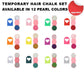 ⚡Hot Sale✨Temporary Hair Chalk Set for Girls💕Non-Toxic & Easy to Wash