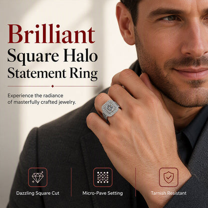 ✨Buy 1 Get 1 Free✨Elegant Sparkly Square Halo Ring