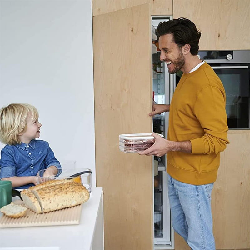 Space saving stackable refrigerator organizer