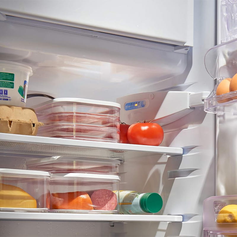 Stackable clear fridge crisper containers