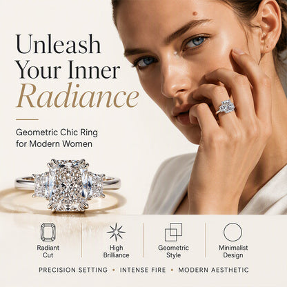 Elegant Square Cut Zircon Ring