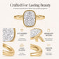 Women's Elegant Ice-Cut Cushion Bezel Ring