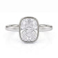 Women's Elegant Ice-Cut Cushion Bezel Ring