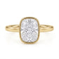 Women's Elegant Ice-Cut Cushion Bezel Ring