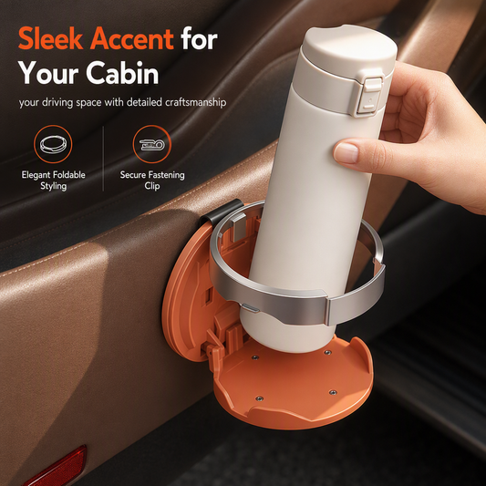 ⏳50% OFF! ⏰Multifunctional Foldable Car Door Cup Holder Large Diameter Drink and Water Bottle Storage Rack🚗🥤