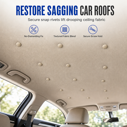 🚗50% OFF 🔧 Car Headliner Repair Kit — Fix Sagging Roof Fabric, Snap Buttons & Rivets